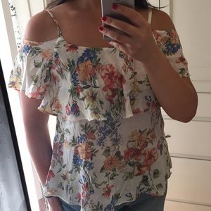 Off shoulder blouse - floral M
